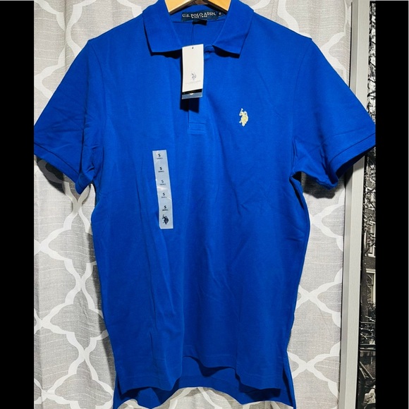 NWT Men's Size Small US Polo ASSN Short Sleeve Polo Shirt In Blue - Picture 2 of 10
